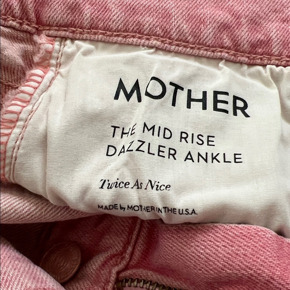 MOTHER Superior The Mid Rise Dazzler Ankle In Twice as Nice Pink. Size 27 - Picture 10 of 13